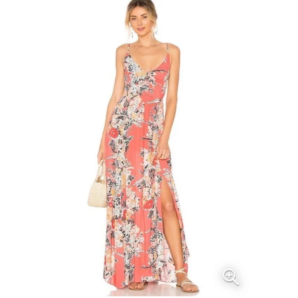Free People Intimately Through The Vine Maxi Dress Combo Sz L Floral Crunch - Picture 2 of 16